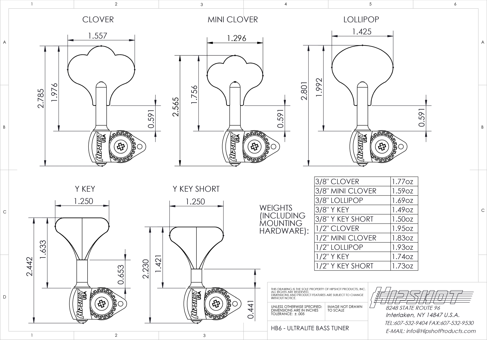 HIP SHOT しょうもなく 3/8 Ultralite CloverChrome 5個 